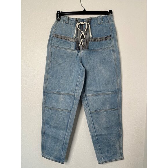 Vintage Guess Jeans Womens Size 29 High-Waisted Denim Pants With Lace-Up Front